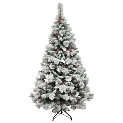 China Indoor/Outdoor Solvent Resistance Christmas Tree Decoration with White Pine Cones Snowy Christmas Artificial Pine Cones Tree for sale