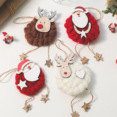 China Felt/Cotton Pendant Arbol De Navidads Christmas Elk Woolen Christmas Tree Dolls Pendant For Home Accessory Decoration for sale