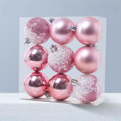 China 9PCS 60mm Shatterproof Environmentally Friendly Christmas Tree Decoration Baubles Ornament Balls Xmas Spheres for sale