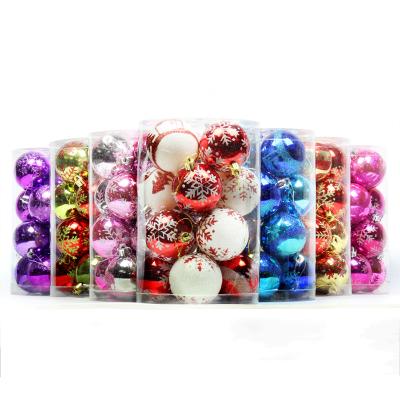 China Environmentally Friendly Fashionable Unbreakable Plastic Balls Sets 16pcs 4/6/8/10cm Decoration Christmas Tree Ornaments Ball Set for sale