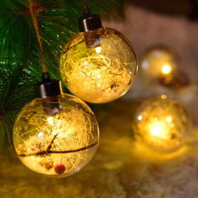 China 2020 wholesale environment friendly novedades christmas decoration tree ornament clear plastic christmas led hanging weihnachtsbaumkugeln for sale