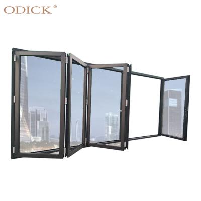 China Modern Large Panel Bi Folding Door, Exterior Corner Swing Double Glazing Insulation Glass Patio Bifold Doors for sale