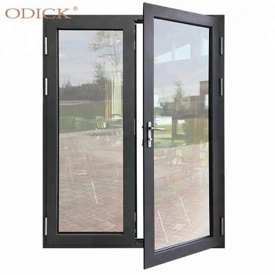 China Modern Slim Frame Hinged Door Coupled With Fixed And Swing Window For Home And Australian Standard Exterior Entry Door for sale