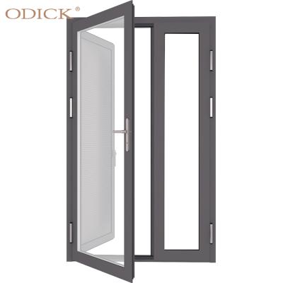 China Modern Aluminum Interior Room Doors Front Double Sides Swing Modern Exterior Door With Fingerprint Door Lock for sale