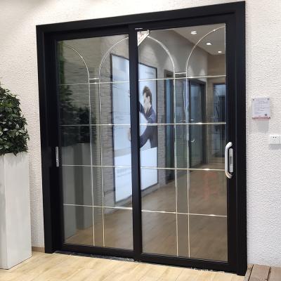 China Modern Modern Style Sliding Door Frosted Tempered Glass Privacy Double Door for sale