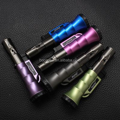 China Wholesale Custom CLASSIC Creative Inflatable Windproof Inflatable Lighter Metal Torch Blue Flame Cigar Lighter for sale