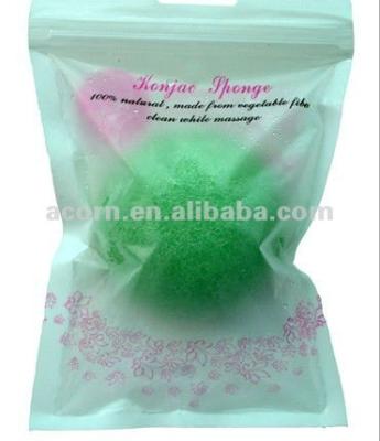 China Konjac Sponge Sponge With Packing Bag , Konnyaku Round Wash Puff for sale