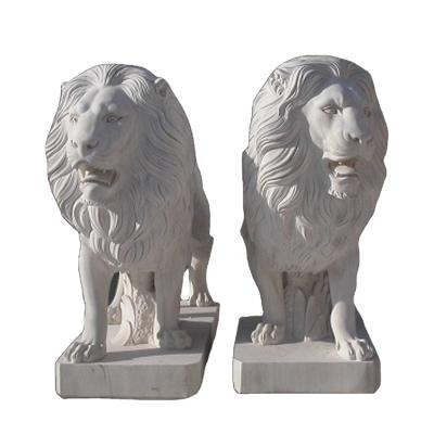 China EUROPEAN hot sale villa marble statue decorative lion sculpture decorative marble hand carved lion statue stone for sale