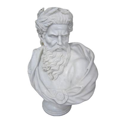 China Factory Direct Selling Stone Natural White Marble Bust Customizable Hand Carved Art Design Head Sculpture for sale