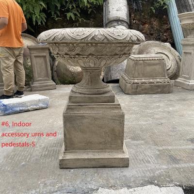 China Contemporary Factory Price Carved Stone Planter Customized Stone Planter Cheap Price Cast Stone Urn Planter for sale