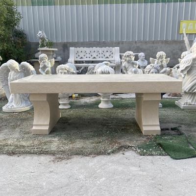 China European Marble Bench Top Custom Design Stone Bench Factory Direct Supply Nice Beige Marble Bench for sale