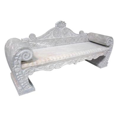 China European Natural Outdoor Marble Bench Factory Direct Supply Hand Carved Design Luxurious Stone Bench for sale