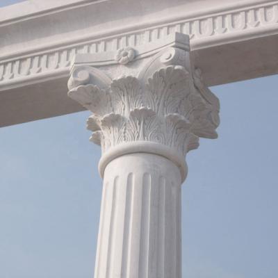 China Beautiful Solid Marble Pillar Hand Carved Columns Marble Outdoor Architectural Decorative Marble Column for sale