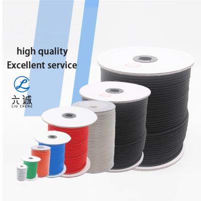 China Factory Wholesale 2mm-12mm Black/White Woven Elastic Cord High Elastic Cord Multisize Weave Ribbon Bungee Custom Made For Bungee for sale