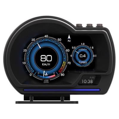 China UniversUniversal OBD2 Car Measure HUD OBD+ GPS LCD Display Speed ​​Water Temperature Tachometer Time Mileage Turbo Multi-Function Boost for sale