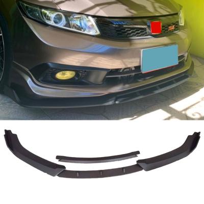 China ABS Four-section Spoiler Combination Front Spade Matte Automotive Bumper Black/Bright Car Front Lip Black/Carbon For Civic for sale