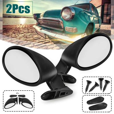 China Door Wing Side Mirror Rearview Vintage Matte Black L+R Universal Classic Car California Retro Style All Models for sale