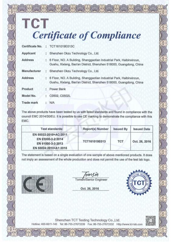 CE - Shenzhen Okzu Technology Co., Ltd.