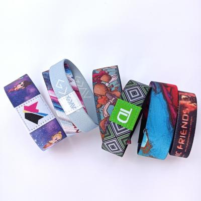 China Fashion Logo Fabric Elastic Wristbands Custom Made From Retailer Directly Factory Wholesale for sale