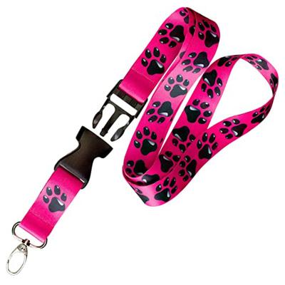 China Customized High Quality Polyester Transfer Printed Neck Lanyards For Event Teacher Lanyard Breakaway Clip Key Chain for sale