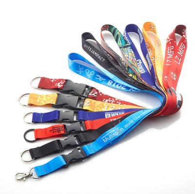 China Free Design Logo Branding Custom Polyester Heat Transfer Sublimation Printing Lanyard for sale