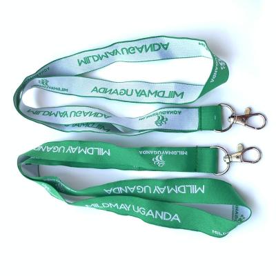 China High Quality Woven Lanyard Strap With Embroidery Logo Custom Polyester Woven Lanyard for sale