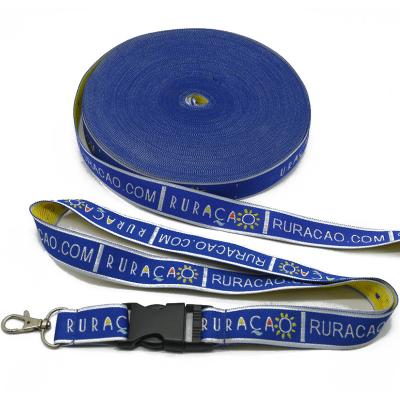 China Wholesale Custom Moq Logo Lanyards Buckle Breakaway Woven Lanyard With Polyester ID Holder For Staff for sale