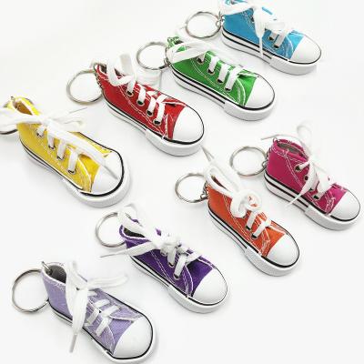 China Promotion Gift 7.5cm Mini Shoe Keychain Bulk Wholesale Fabric Simulation 3d Material Sneaker Key Chain for sale