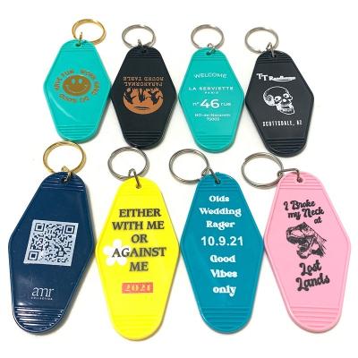 China Custom Key Chian Logo Printing Plastic Vintage Hotel Room Number Promotion Gift Key Tag The Acrylic Blank Motel Keychains for sale