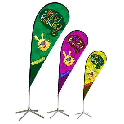 China Advertising Custom Design Exhibition Promotional Event Outdoor Advertising Use Feather Flagpole Beach Banner Stand Teardrop Flag for sale