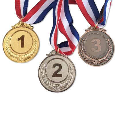 China Europe Ready To Ship Champion Cheap Second Place Metal Medal Digital Third Medals Sport for sale