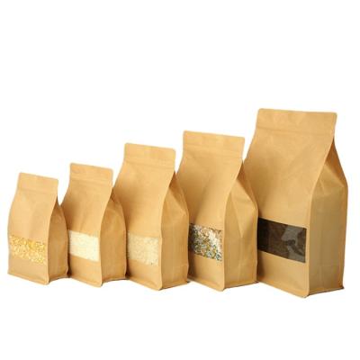 China Recyclable Paper Coffee Packaging Packaging Bag With Plastic Window For Coffee Bag Packaging for sale