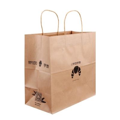 China Recyclable Store Shopping Recycled Environmentally Friendly Brown Kraft Paper Shopping Bag for sale