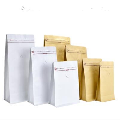 China Recyclable 250g 500g 1kg square bottom coffee tea matte printing square zipper aluminum foil flat bottom bags with valve for sale