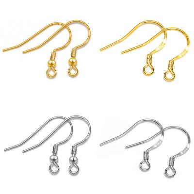 China Wholesalse CLASSIC White Gold Plated Hook DIY 925 Sterling Silver Handmade Earring Accessories For Women for sale