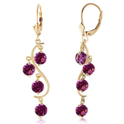 China CLASSIC Luxury Silver Drop Earrings 18K Solid Gold Grape Amethyst Earrings for sale