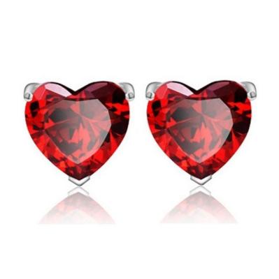 China Low Price Wholesale 925 Sterling Silver Heart Shape CZ Earring Jewelry for sale