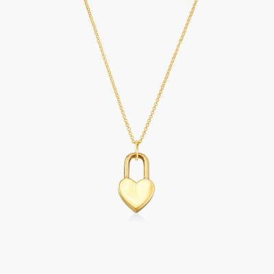 China Romantic Heart 18K Gold Plated 925 Sterling Silver Pendant With Chain For Women for sale