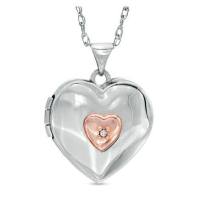 China Rose Gold Heart Memory Locket Romantic Women's Accessories Pendant Necklace 925 Sterling Silver for sale