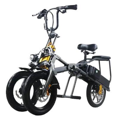 China Luxury Folding Electric Bicycle Three Wheel Aluminum Alloy 48V Electric Bike for sale