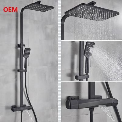 China Wall Mounted Thermostatic Shower Mixer Set Contemporary Hot Cold Water Mixer Shower Head for sale