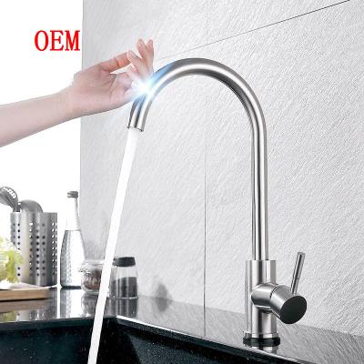 China Deck Mounted Kitchen Taps Sensor Stainless Steel Kitchen Water Faucet for sale