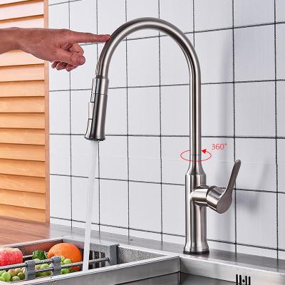 China Modern Touch Sensor Kitchen Faucet  With Pull Down Sprayer  Deck Mounted for sale