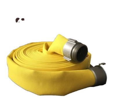 China Fire Fighting High Performance Abrasion-Resistance Yellow Polyesters Yarn Double Jacket Fire Hose for sale