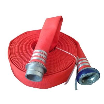 China Fire Fighting Shipping Red Coated Rubber Lined Hose With Machino for sale