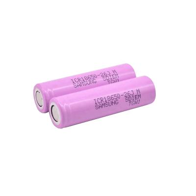 China Genuine E-cig Battery 26JM 18650 3.7v ICR18650-26JM 2600 mAh Lithium Ion Battery for sale