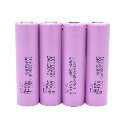 China Authentic E-Cig ICR18650 26JM 3.7V 2600mAh Rechargeable Lithium Battery 10A Deep Cycle For Power Tools for sale