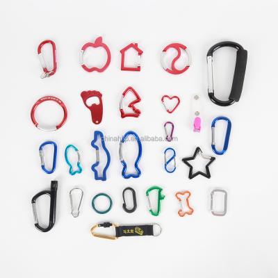 China Heavy Industry Customized Mini Colorful Camping Swivel Hook Multiple Mini Oval Aluminum Carabiner Clips for sale