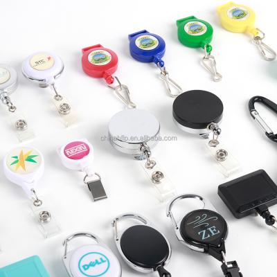 China Plastic And Metal Carabiner Small Camping Carabiner Id Card Badge Retractable Retractable Badge Holder Cheap Plastic Black Color From Carabiner China for sale