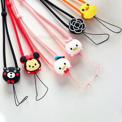 China Custom Fashion Silicone Lanyard String Soft Rubber Cartoon Neck Strap Food Grade Wholesale Lanyards For Cell Phone Cases for sale